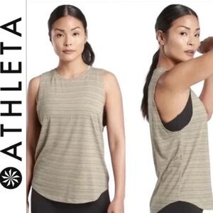 Plus Size Athleta Women's Striped Sleeveless Top Athletic Athleisure Pullover